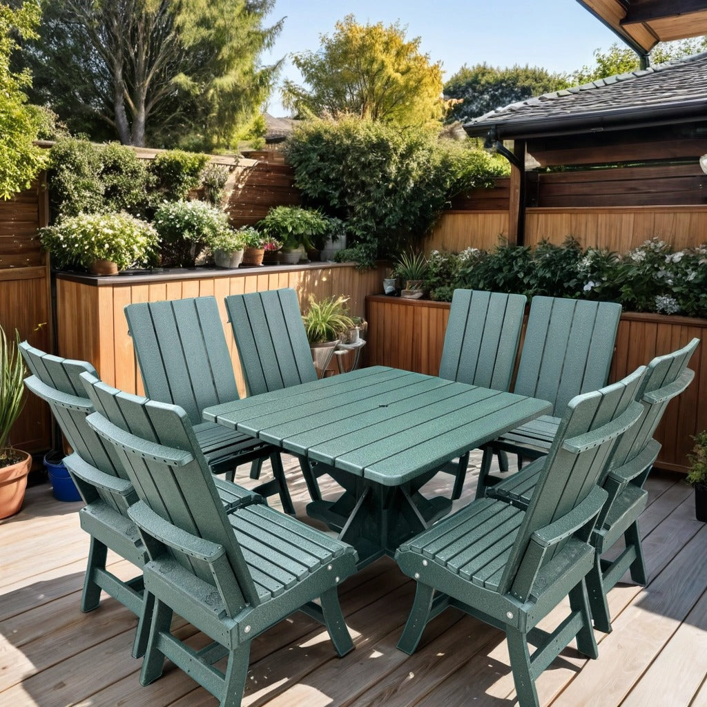Wooden Modern Dining Set for 8 with Pedestal Table
