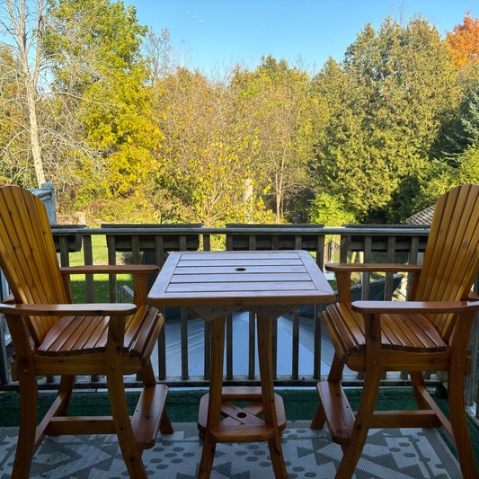 Bar Height Bistro Set for 2 with 30" Pedestal Table
