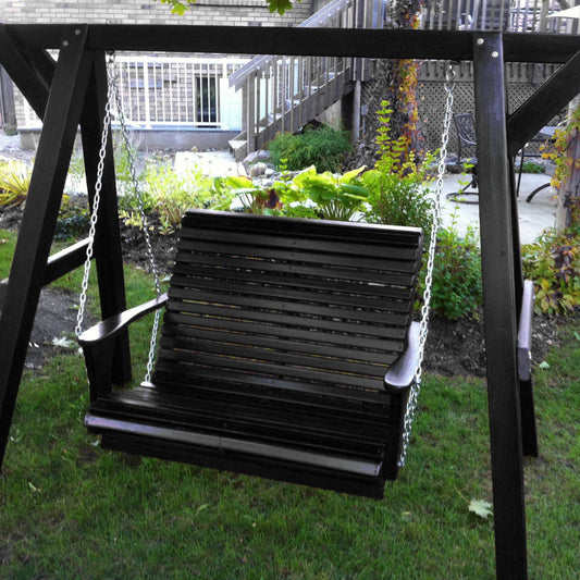Poly-Luxe Recycled Plastic Lovers Porch Swing with Frame