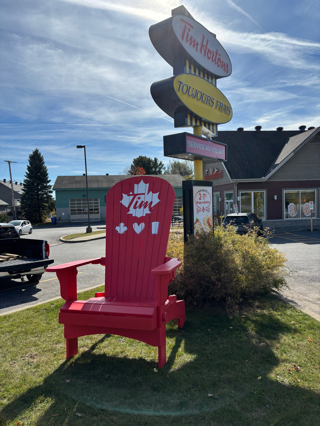 Giant Muskoka Chair Makes Tim Hortons a Social Media Hotspot in St. Julienne