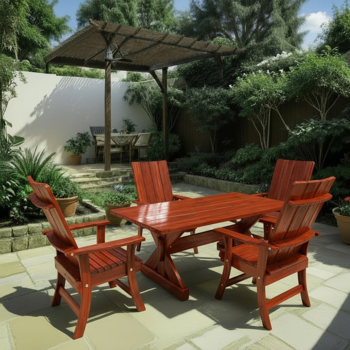 Wooden Modern Dining Set for 4 with 5' Table