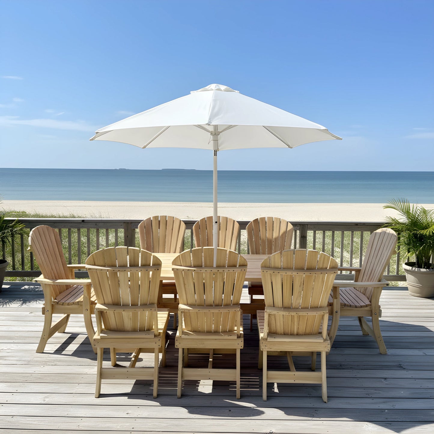 Dining Set for 8 with 6' Trestle Table