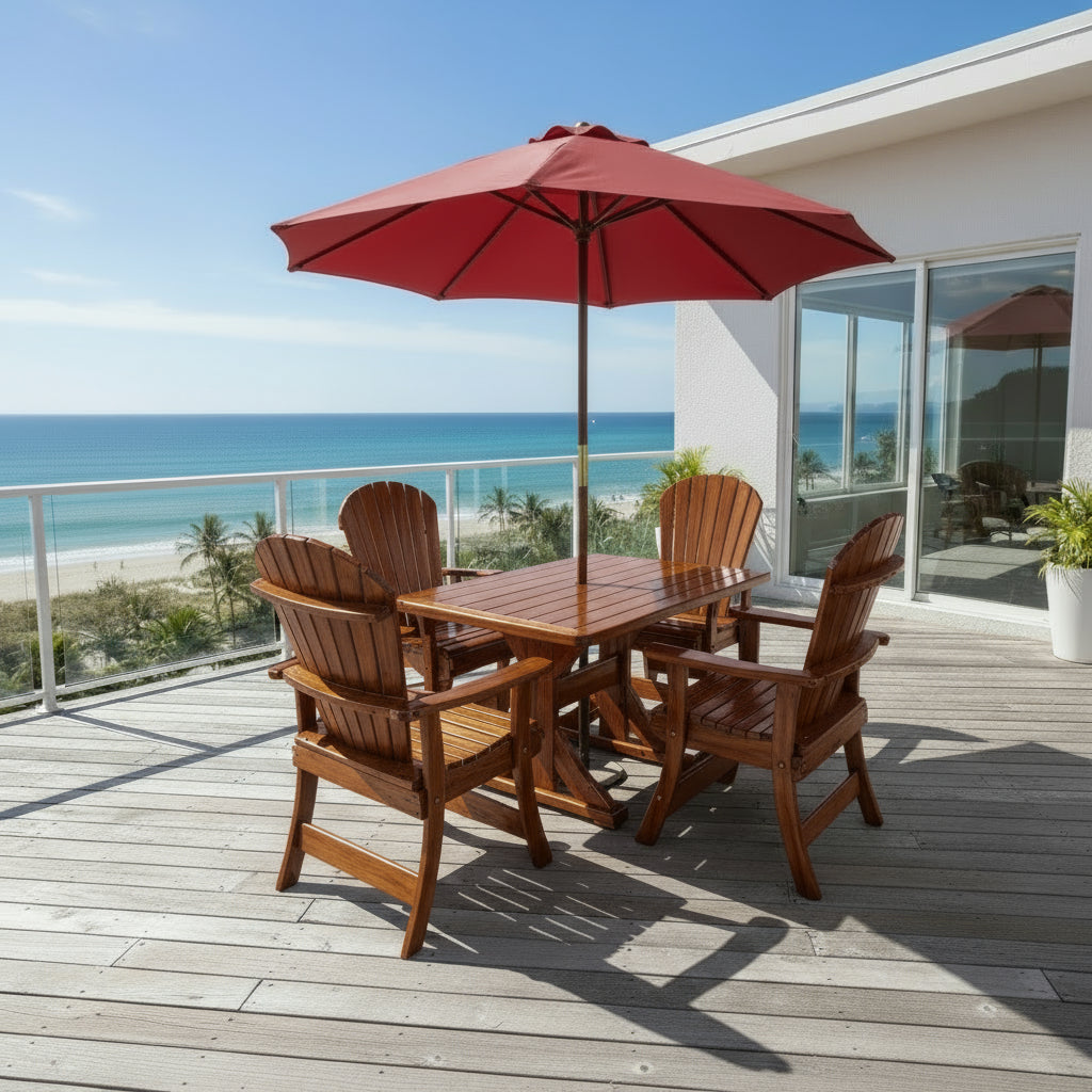 Dining Set for 4 with 4' Trestle Table