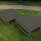 Grey Poly-Luxe 100% Recycled Plastic 2 Position Grand Adirondack Footrest Ottoman www.adirondackchaircompany.com