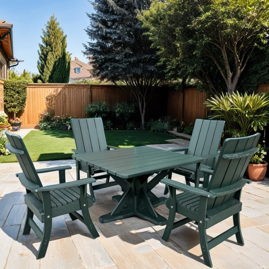 Wooden Modern Dining Set for 4 with Pedestal Table