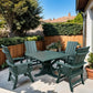 Poly-Luxe Recycled Plastic Modern Dining Set for 4 with Pedestal Table