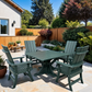 Poly-Luxe Recycled Plastic Modern Dining Set for 4 with Pedestal Table