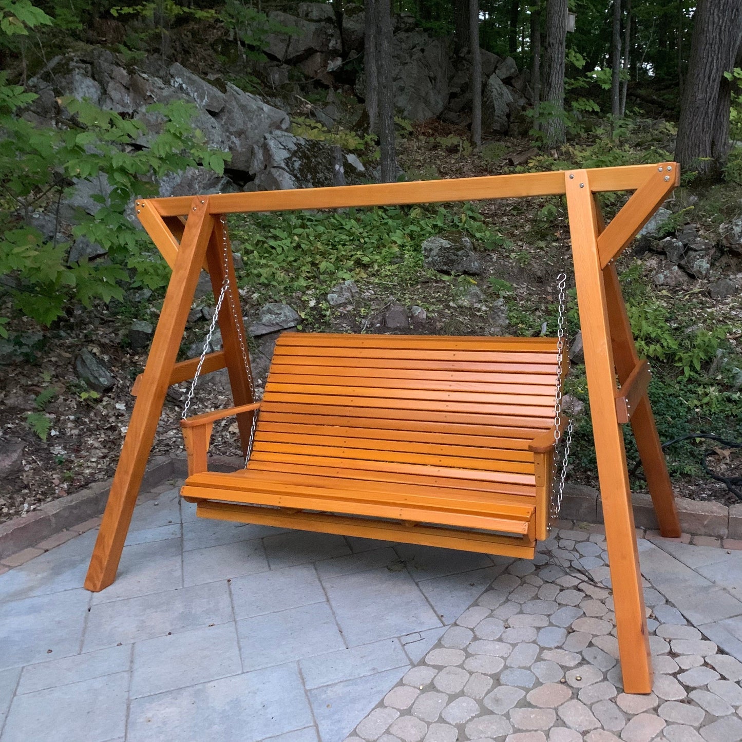 Wooden Family Porch Swing with Frame