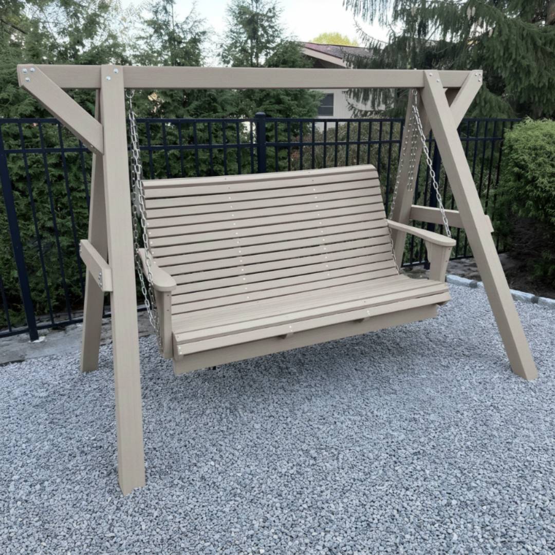 Poly-Luxe Family Porch Swing with Frame