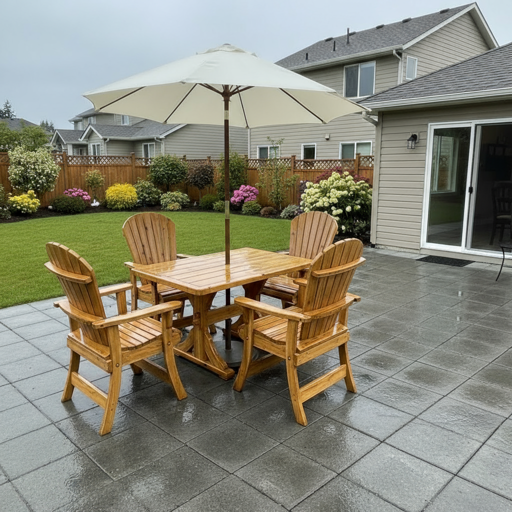 Dining Set for 4 with 4' Trestle Table