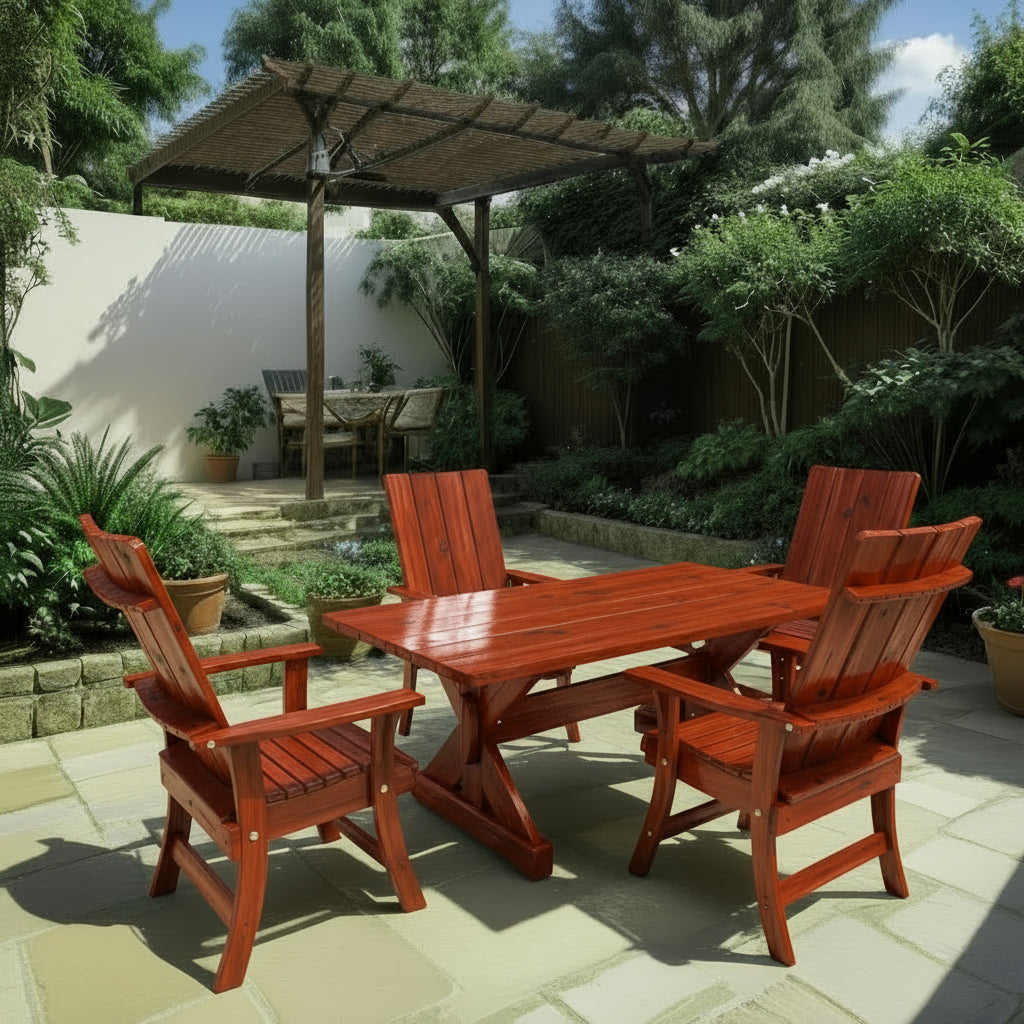 Wooden Modern Dining Set for 4 with 5' Table