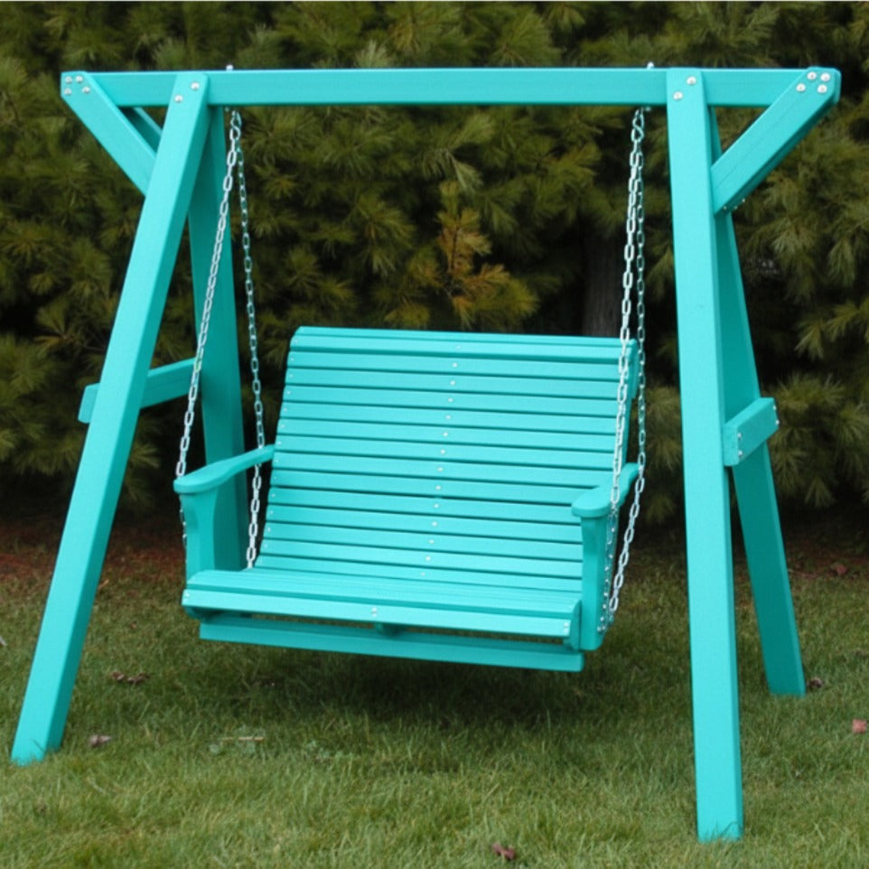 Poly-Luxe Lovers Porch Swing with Frame