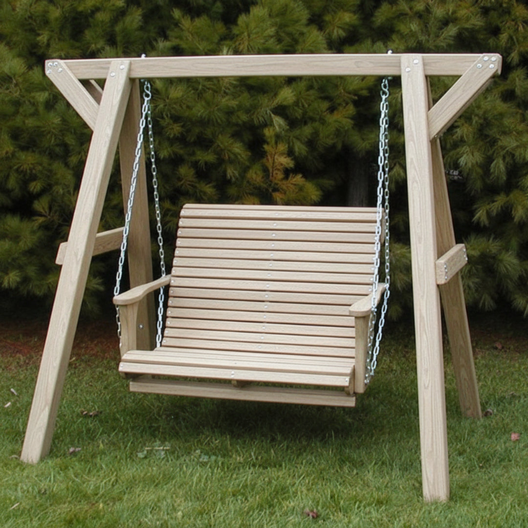 Poly-Luxe Lovers Porch Swing with Frame