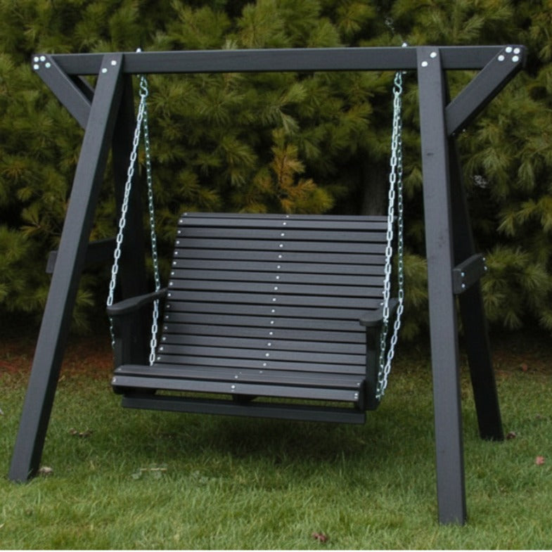 Poly-Luxe Lovers Porch Swing with Frame
