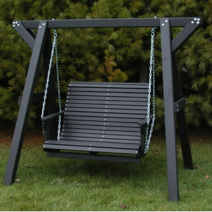 Poly-Luxe Lovers Porch Swing with Frame
