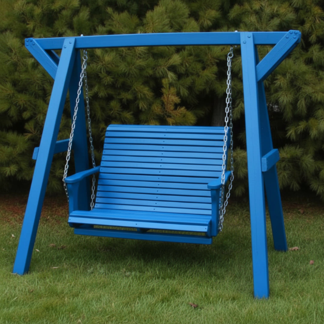 Poly-Luxe Lovers Porch Swing with Frame