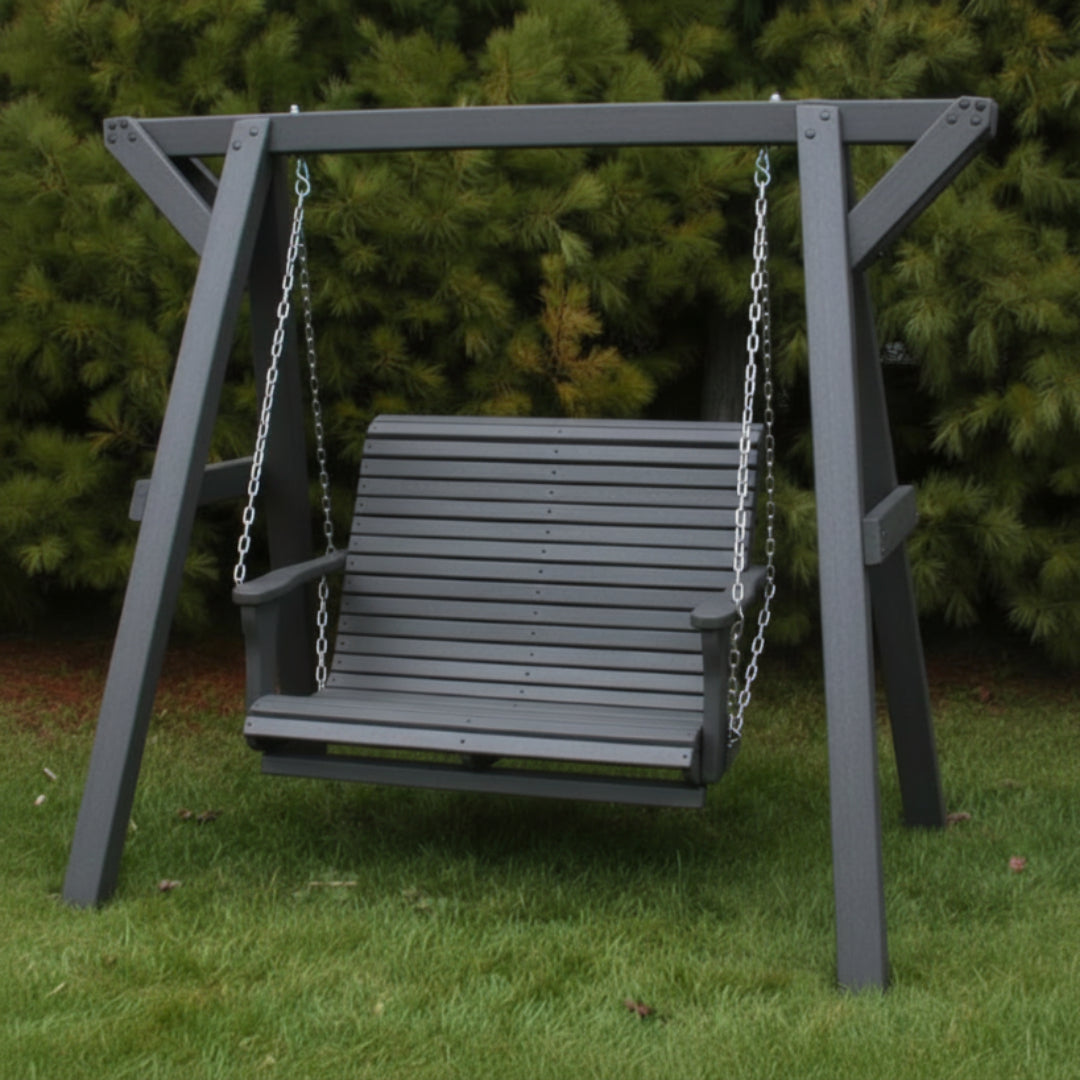 Poly-Luxe Lovers Porch Swing with Frame