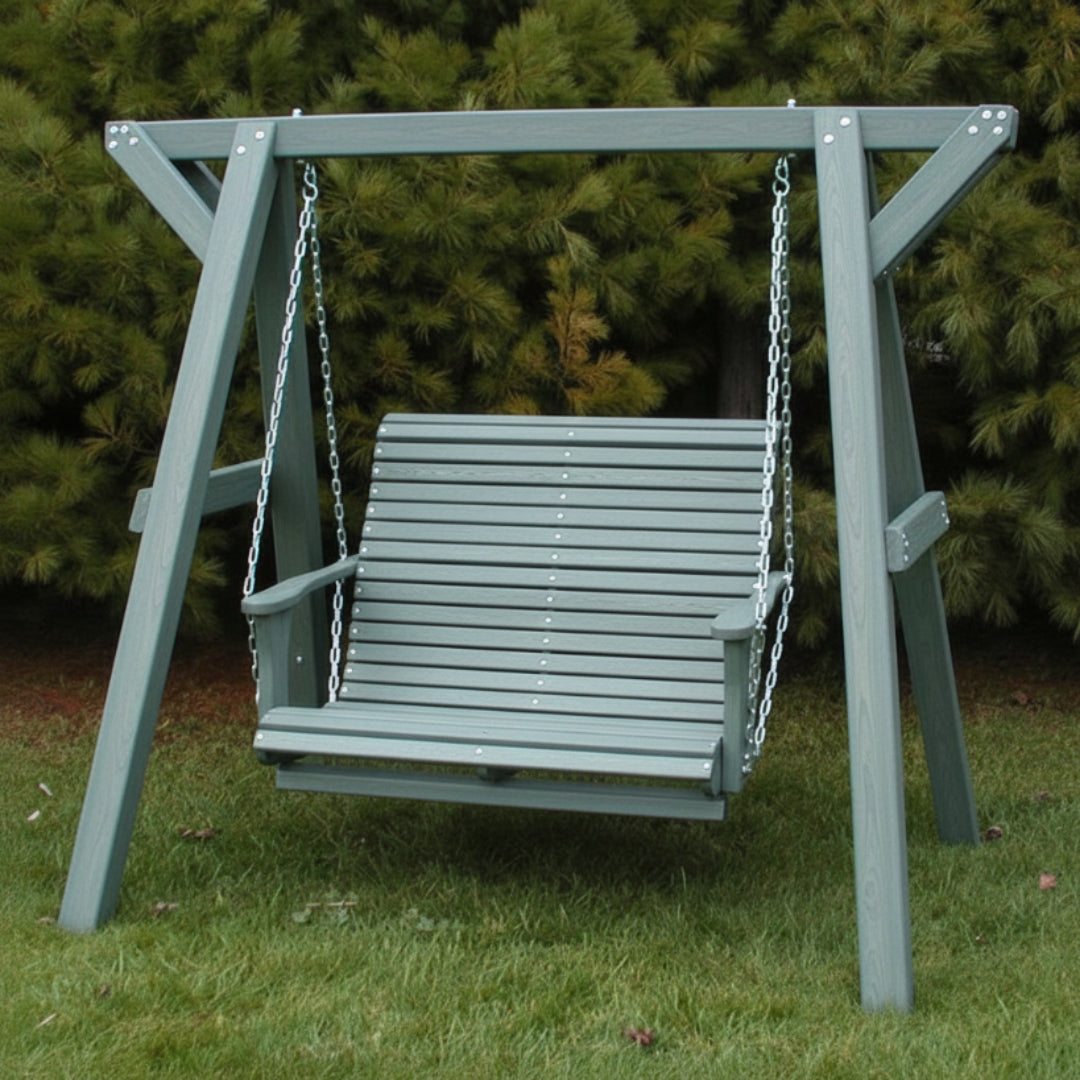 Poly-Luxe Lovers Porch Swing with Frame