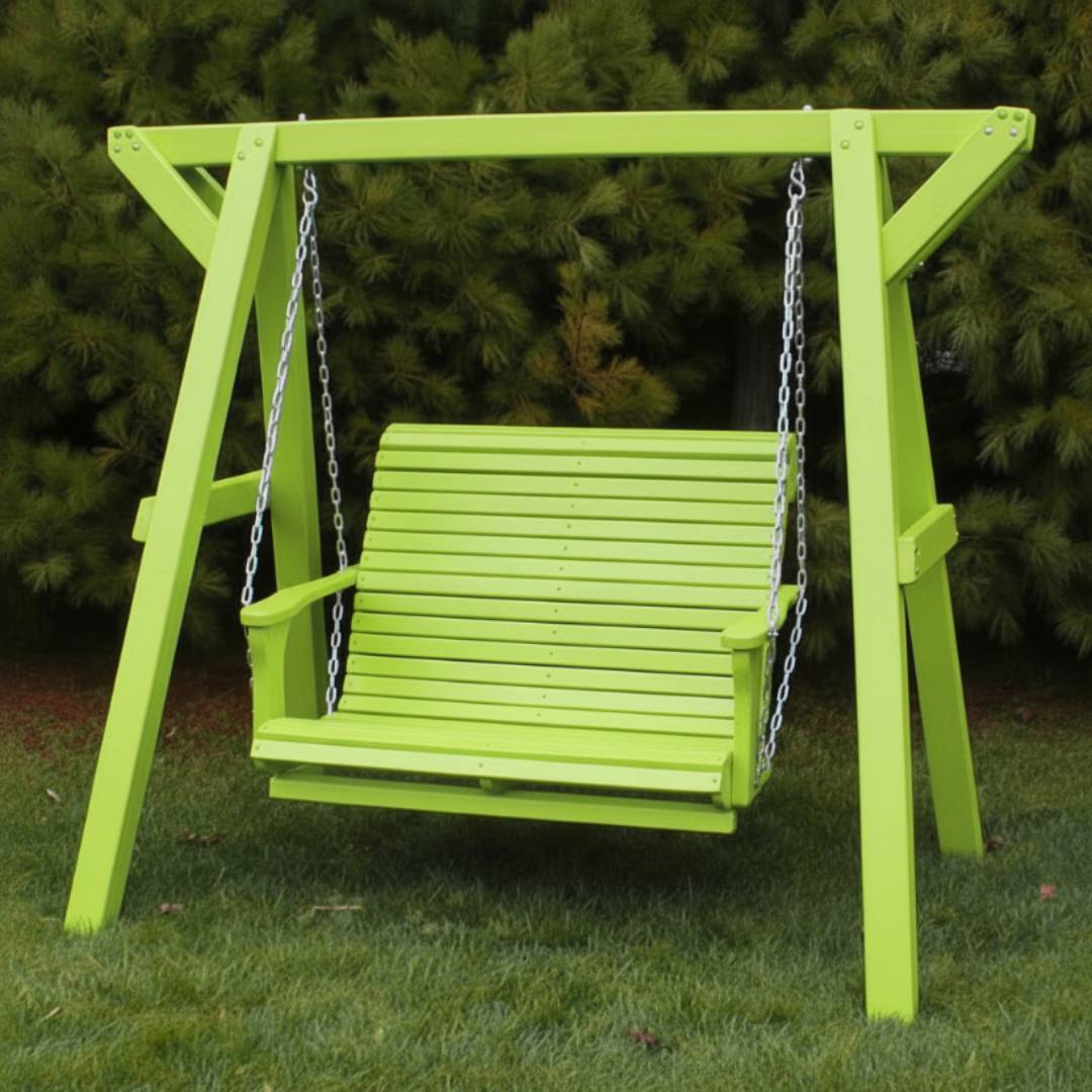 Poly-Luxe Lovers Porch Swing with Frame