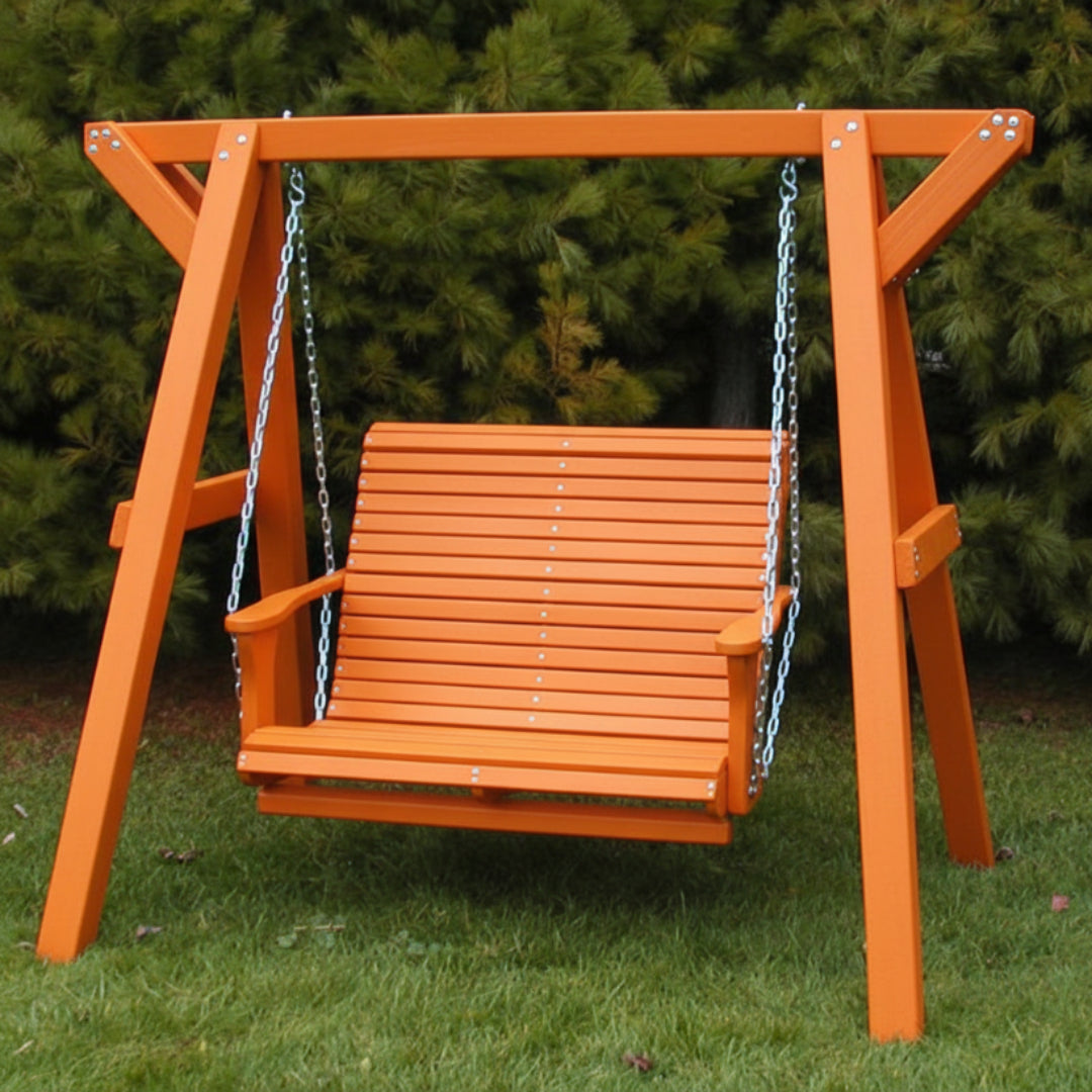 Poly-Luxe Lovers Porch Swing with Frame