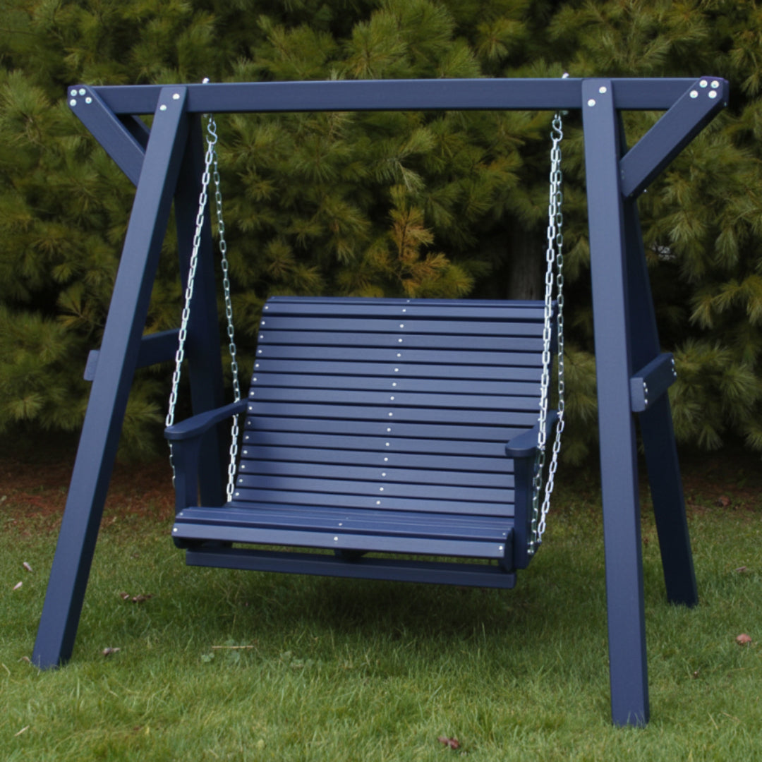 Poly-Luxe Lovers Porch Swing with Frame