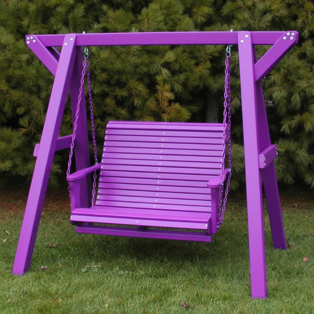 Poly-Luxe Lovers Porch Swing with Frame