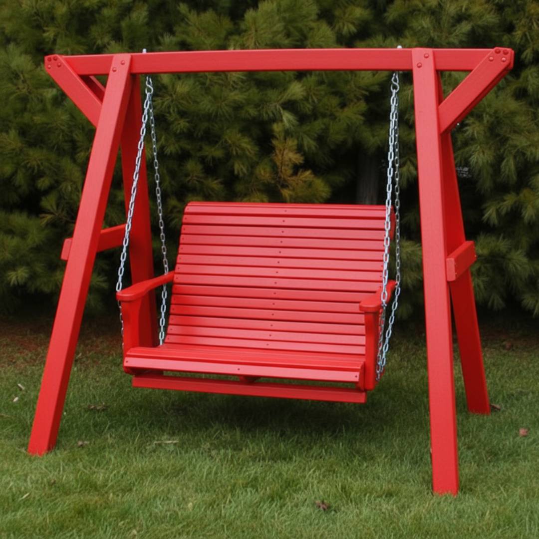 Poly-Luxe Lovers Porch Swing with Frame