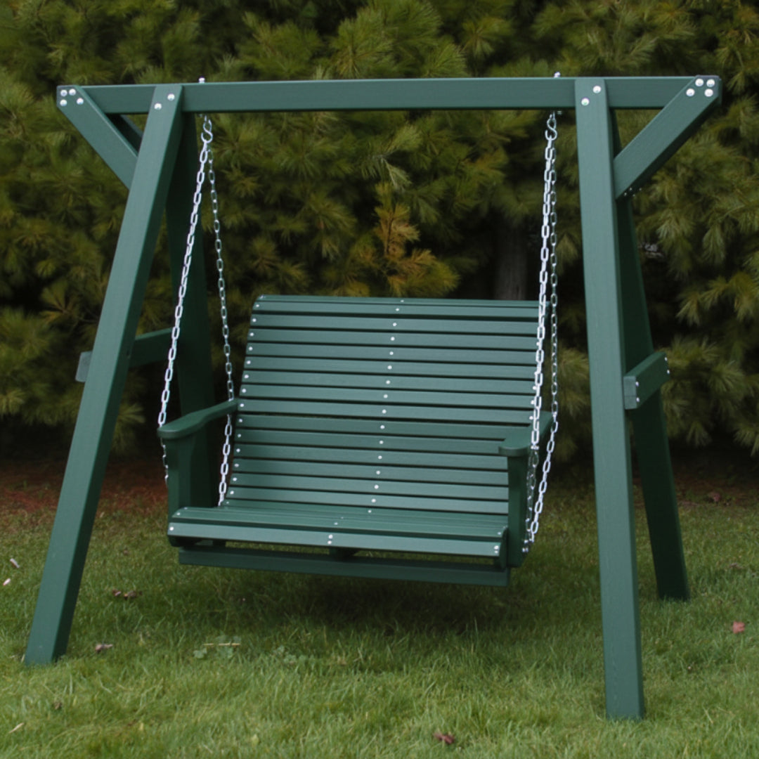 Poly-Luxe Lovers Porch Swing with Frame