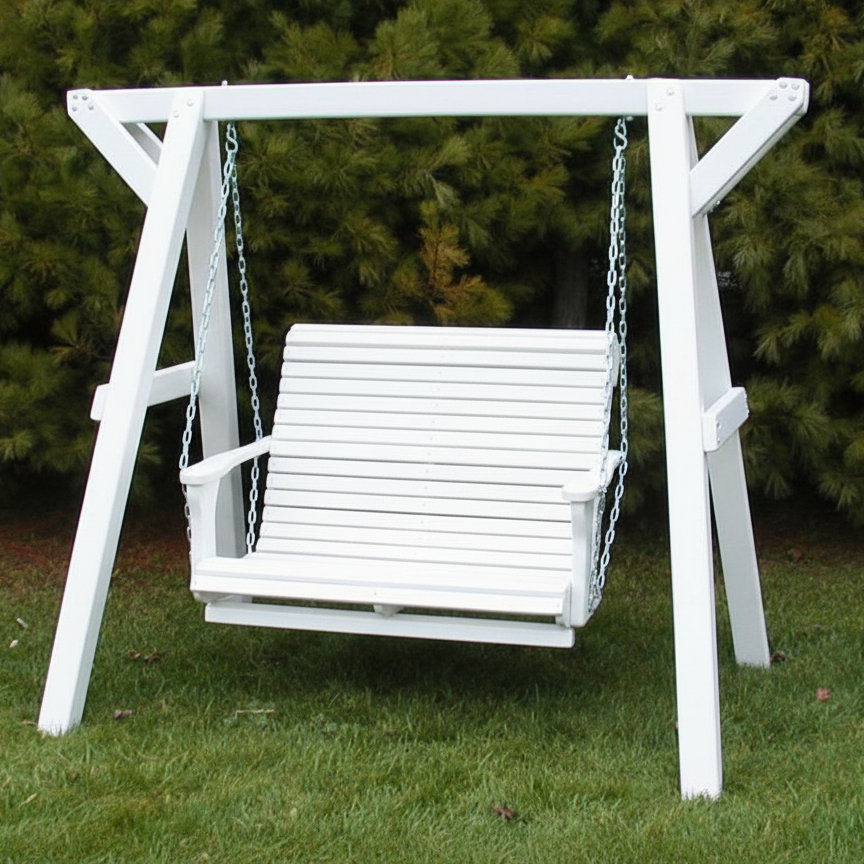 Poly-Luxe Lovers Porch Swing with Frame