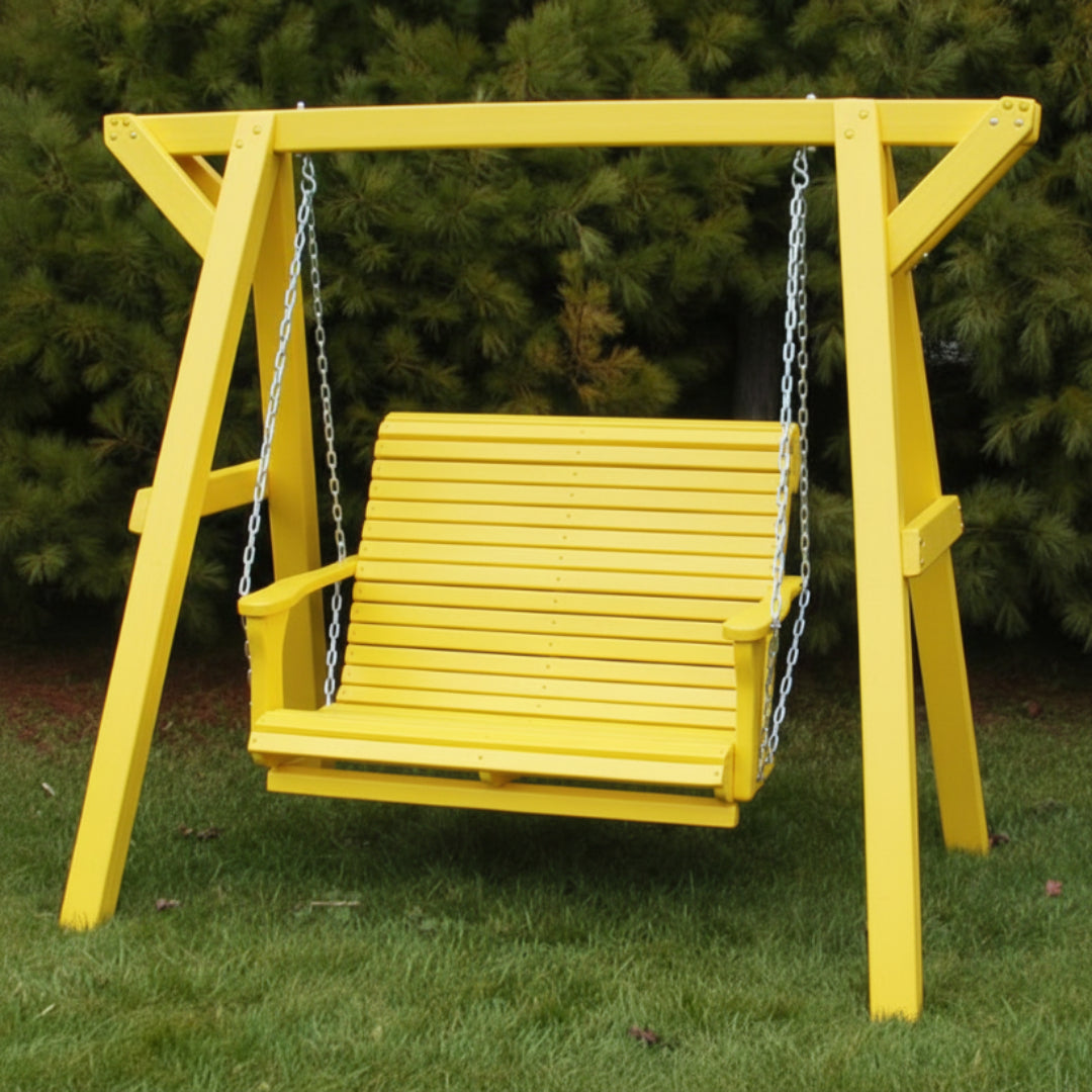 Poly-Luxe Lovers Porch Swing with Frame