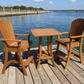 Poly-Luxe Recycled Plastic Bar Height Bistro Set for 2 with 30" Pedestal Table