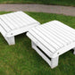 White Poly-Luxe 100% Recycled Plastic 2 Position Grand Adirondack Footrest Ottoman www.adirondackchaircompany.com