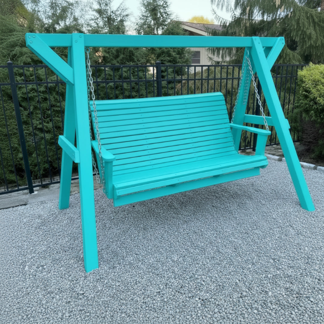 Poly-Luxe Family Porch Swing with Frame