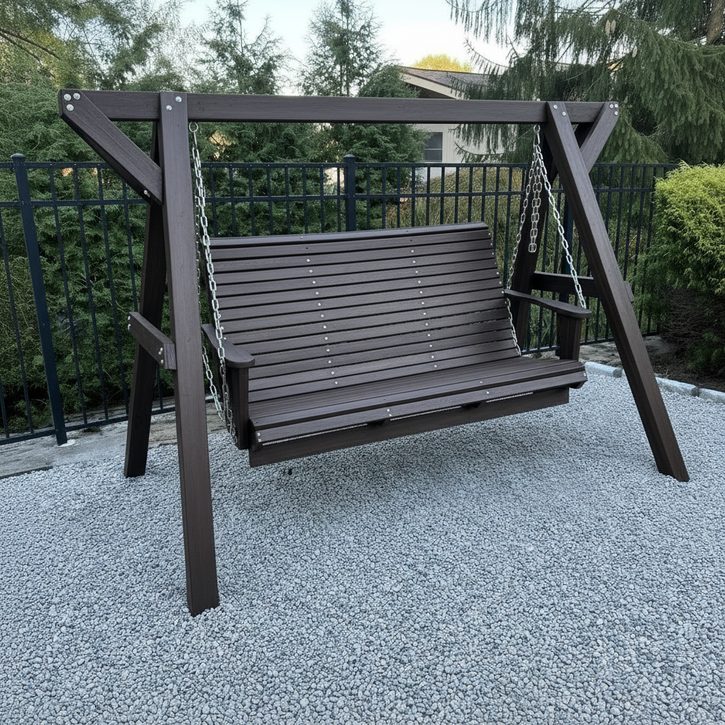 Poly-Luxe Family Porch Swing with Frame
