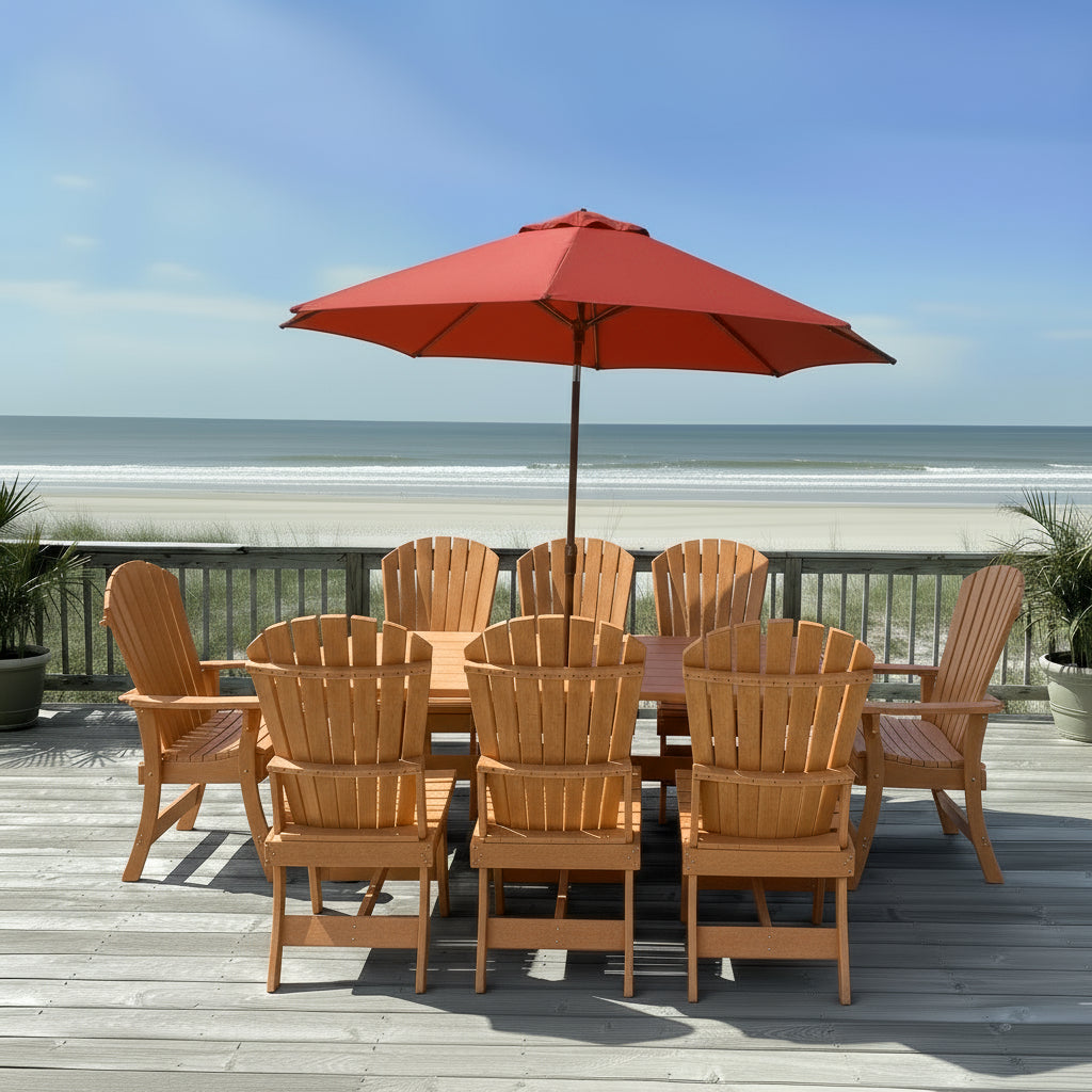 Poly Dining Set for 8 with 6' Trestle Table