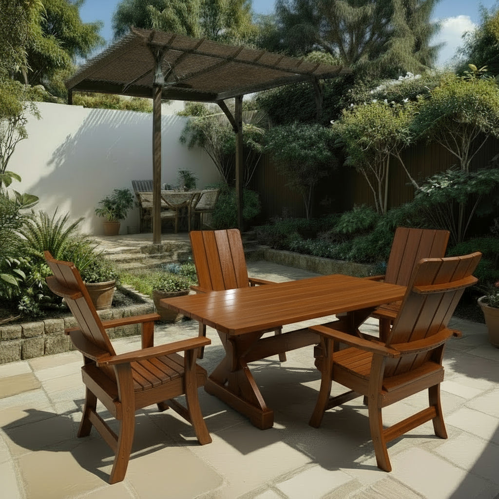 Wooden Modern Dining Set for 4 with 5' Table