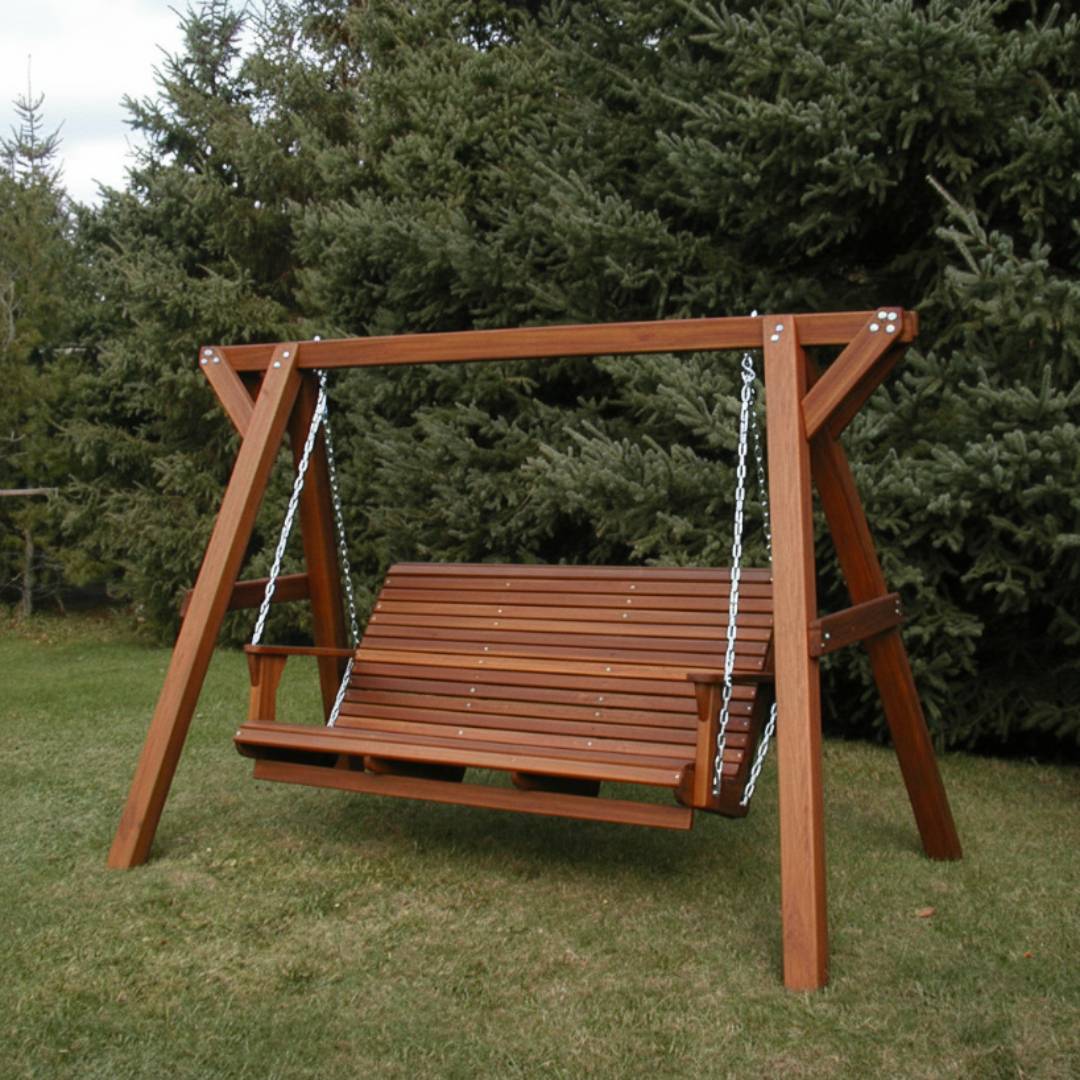 Wooden Family Porch Swing with Frame