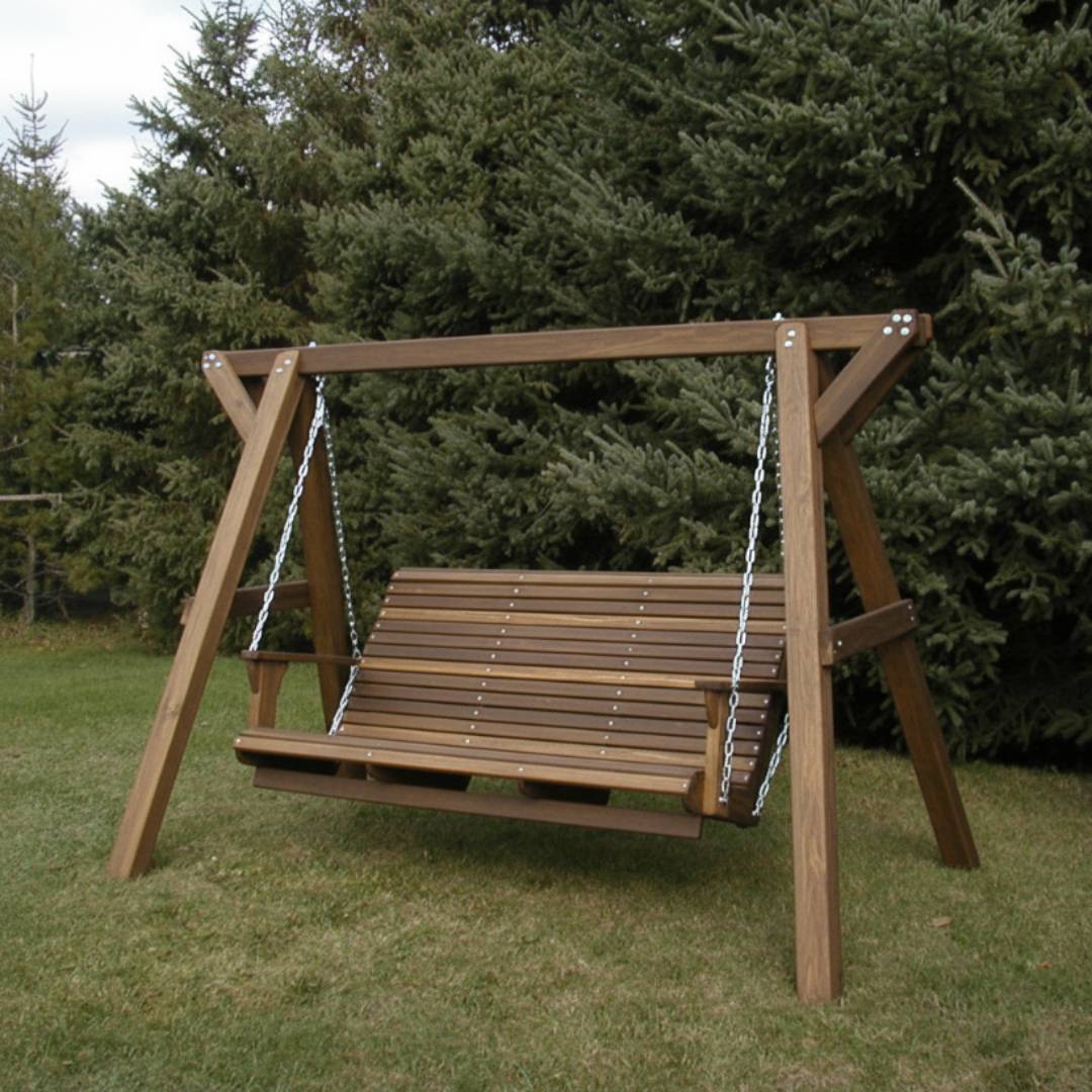 Wooden Family Porch Swing with Frame