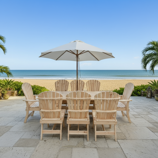 Dining Set for 8 with 6' Trestle Table