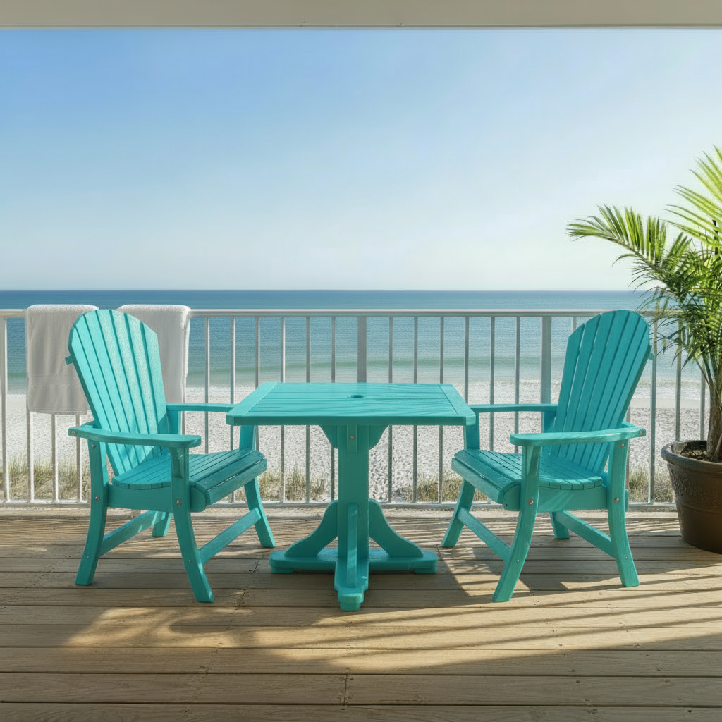 Poly Dining Set for 2 with Pedestal Table