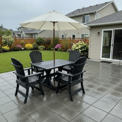 Poly Dining Set for 4 with 4' Trestle Table