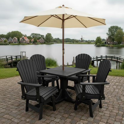 Poly Dining Set for 4 with Pedestal Table