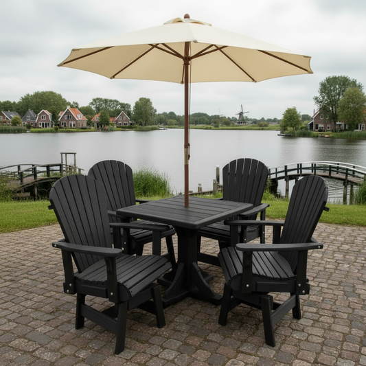 Poly Dining Set for 4 with Pedestal Table