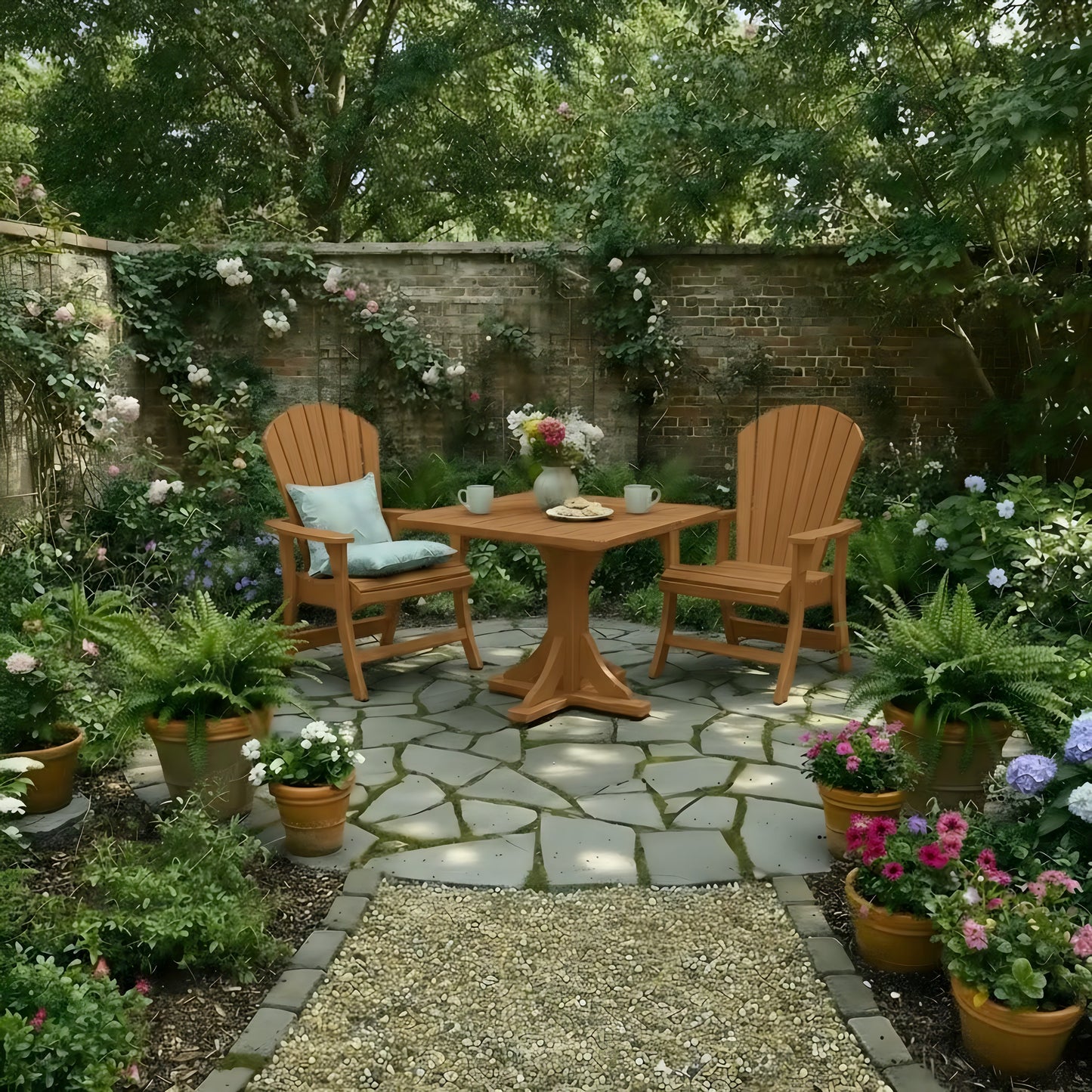 Poly Dining Set for 2 with Pedestal Table