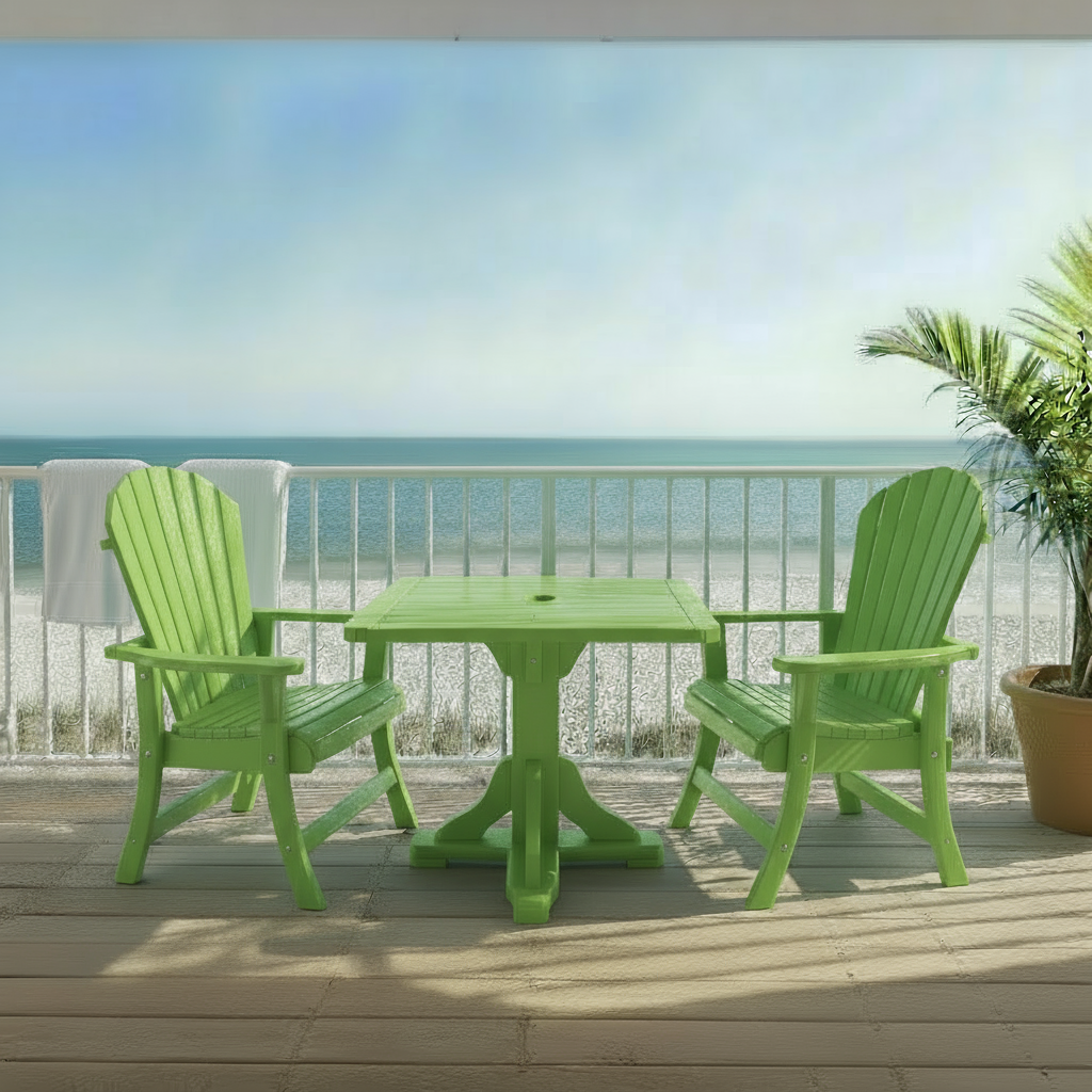 Poly Dining Set for 2 with Pedestal Table