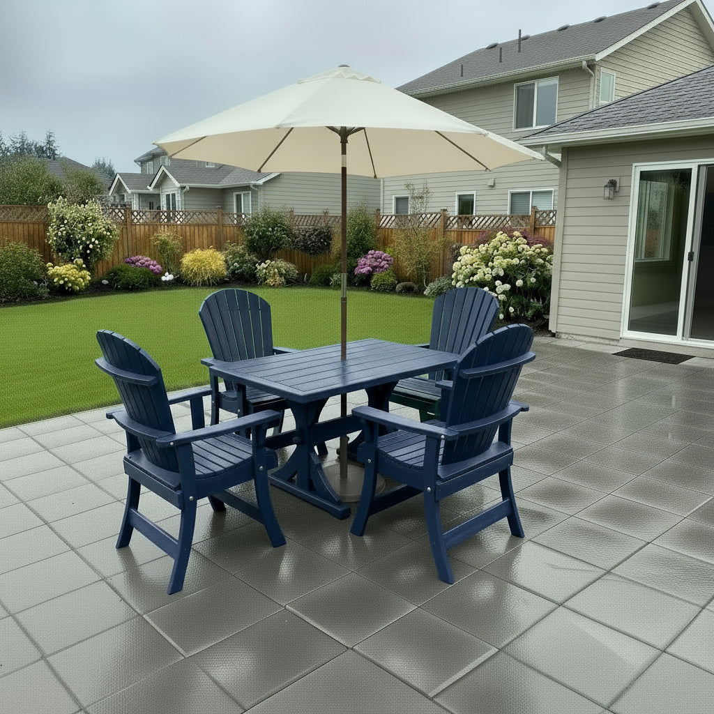 Poly Dining Set for 4 with 4' Trestle Table