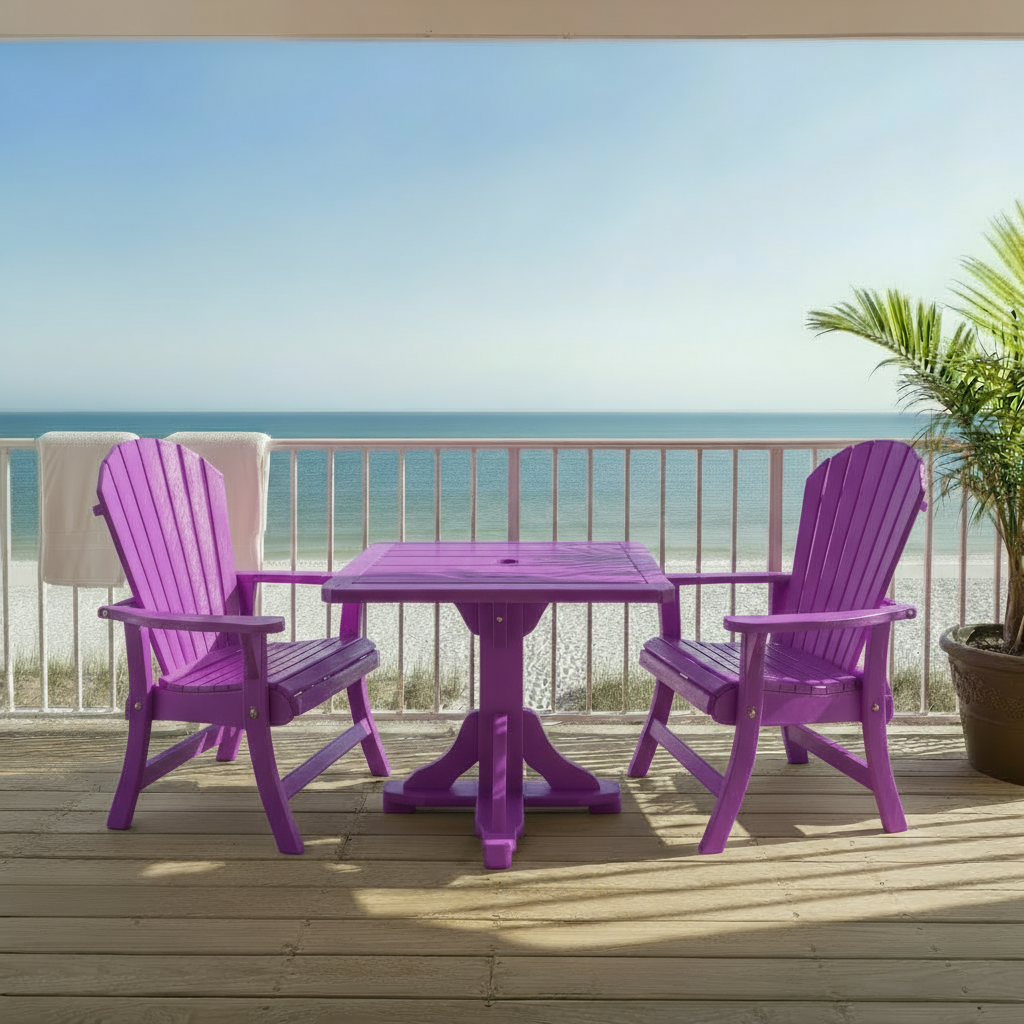 Poly Dining Set for 2 with Pedestal Table