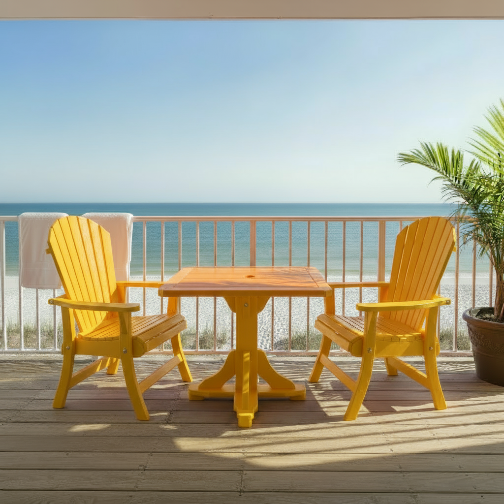 Poly Dining Set for 2 with Pedestal Table