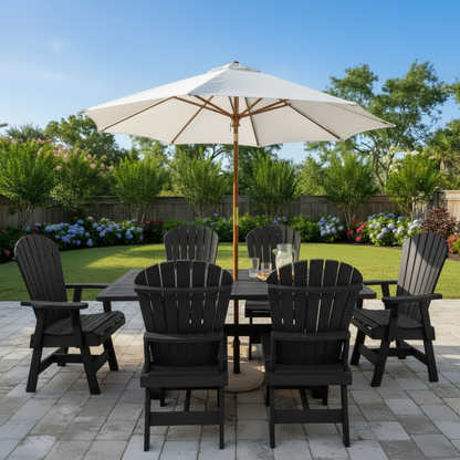 Poly Dining Set for 6 with 6' Trestle Table