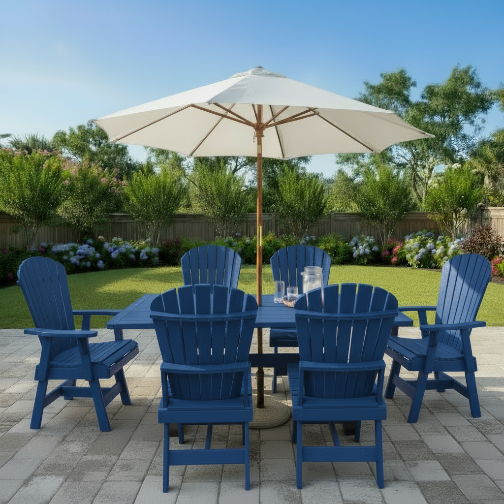 Poly Dining Set for 6 with 6' Trestle Table